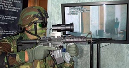 Army Spc. Demonstrates Land Warrior's Thermal Sights