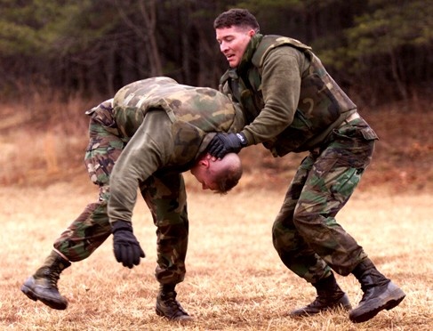 Marines Practice Unarmed Combat Techniques at Quantico