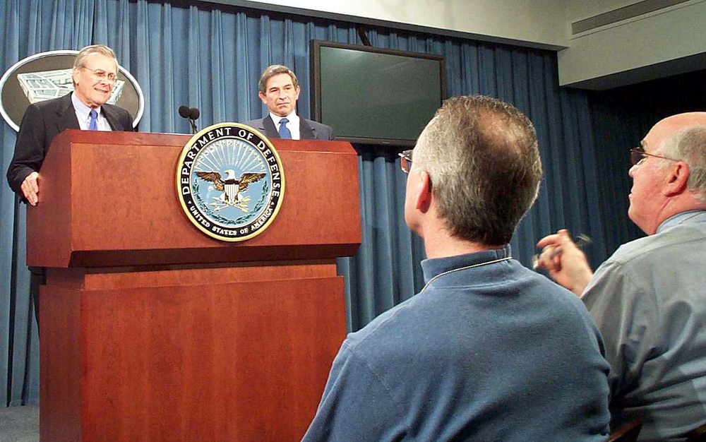 Rumsfeld and Wolfowitz Field Questions at Pentagon Briefing