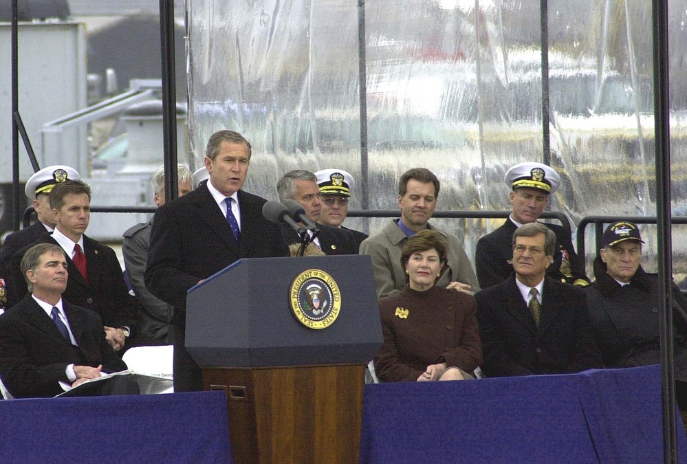 Former First Lady Nancy Reagan Christens USS Ronald Reagan
