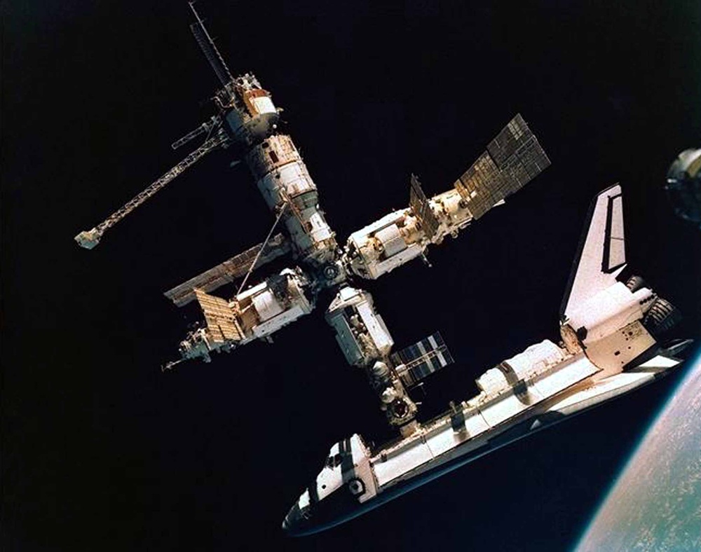 U.S. Space Shuttle Atlantis Undocks from Aging Russian Space Station Mir