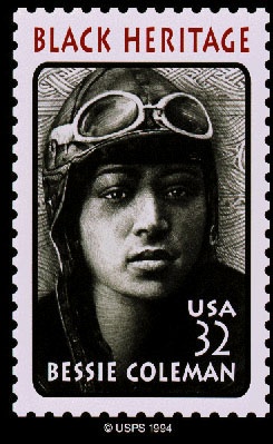 Pioneering Aviator Bessie Coleman Commemorated on U.S. Postal Stamp