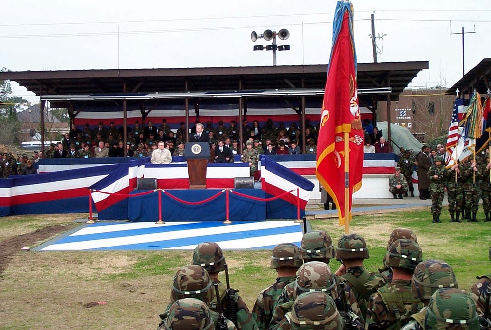 President Bush Visits 3rd Infantry Division at Fort Stewart