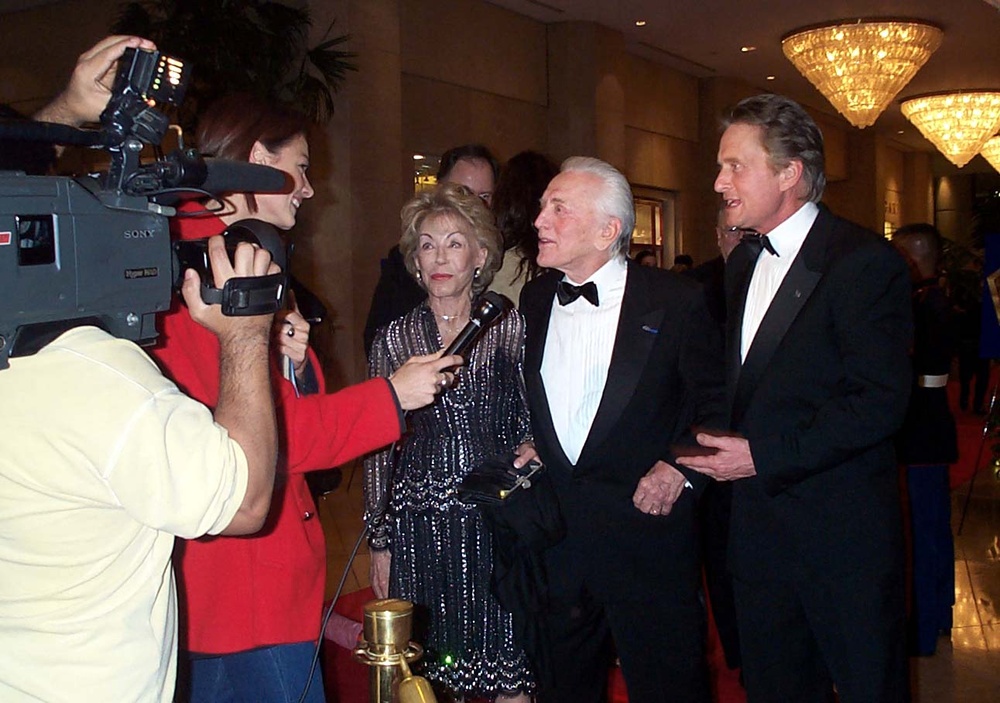 Kirk Douglas and Son Michael Attend Military Concert Honoring Bob Hope