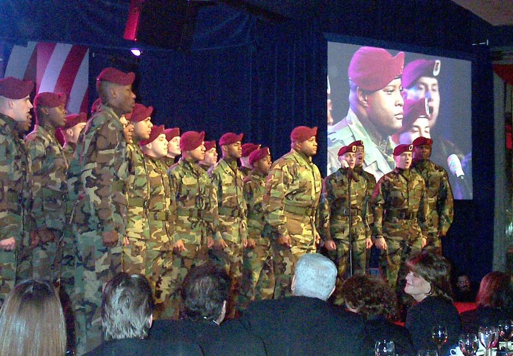 82nd Airborne Chorus Performs at Military Concert Honoring Bob Hope and Film Industry