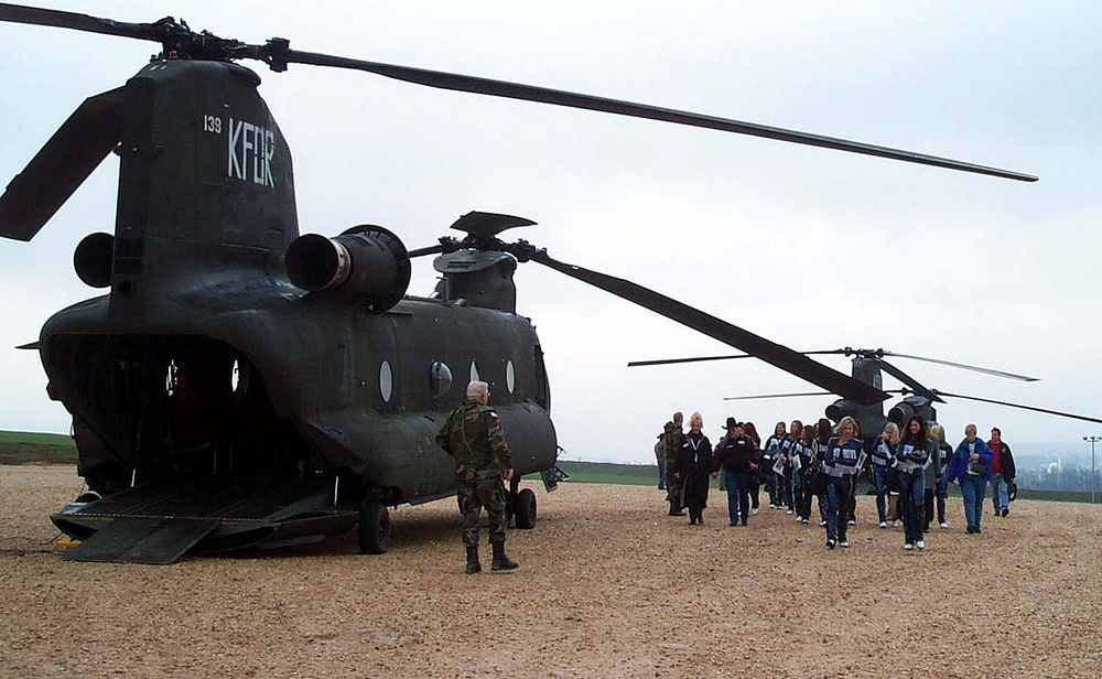 Dallas Cowboy Cheerleaders Entertain Troops in Kosovo