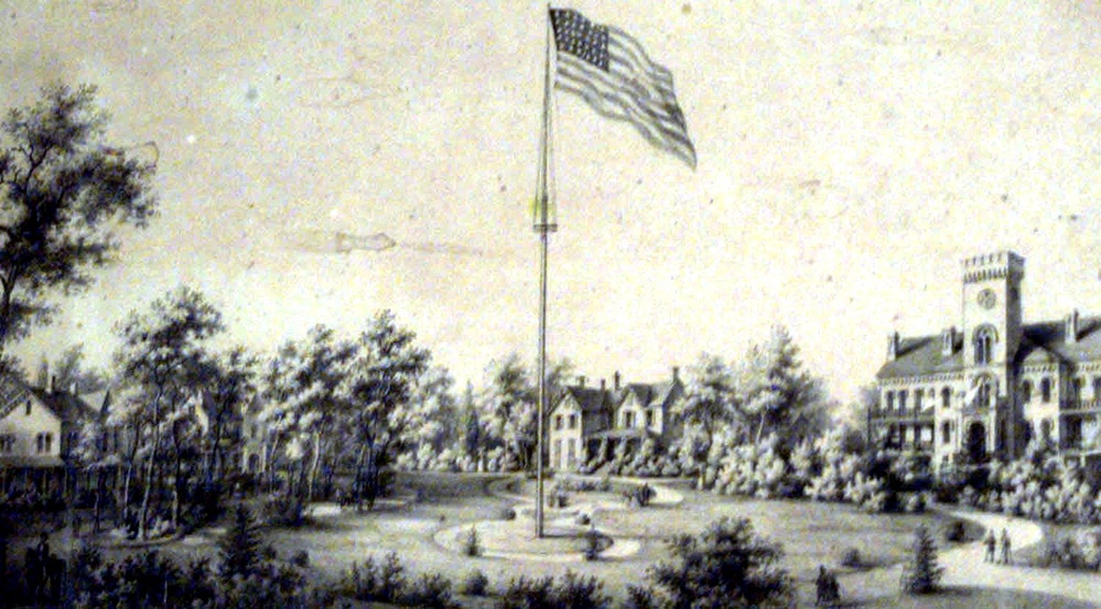 Lincoln's Retreat: Soldiers' Home in Washington Captured in 1863 Lithograph