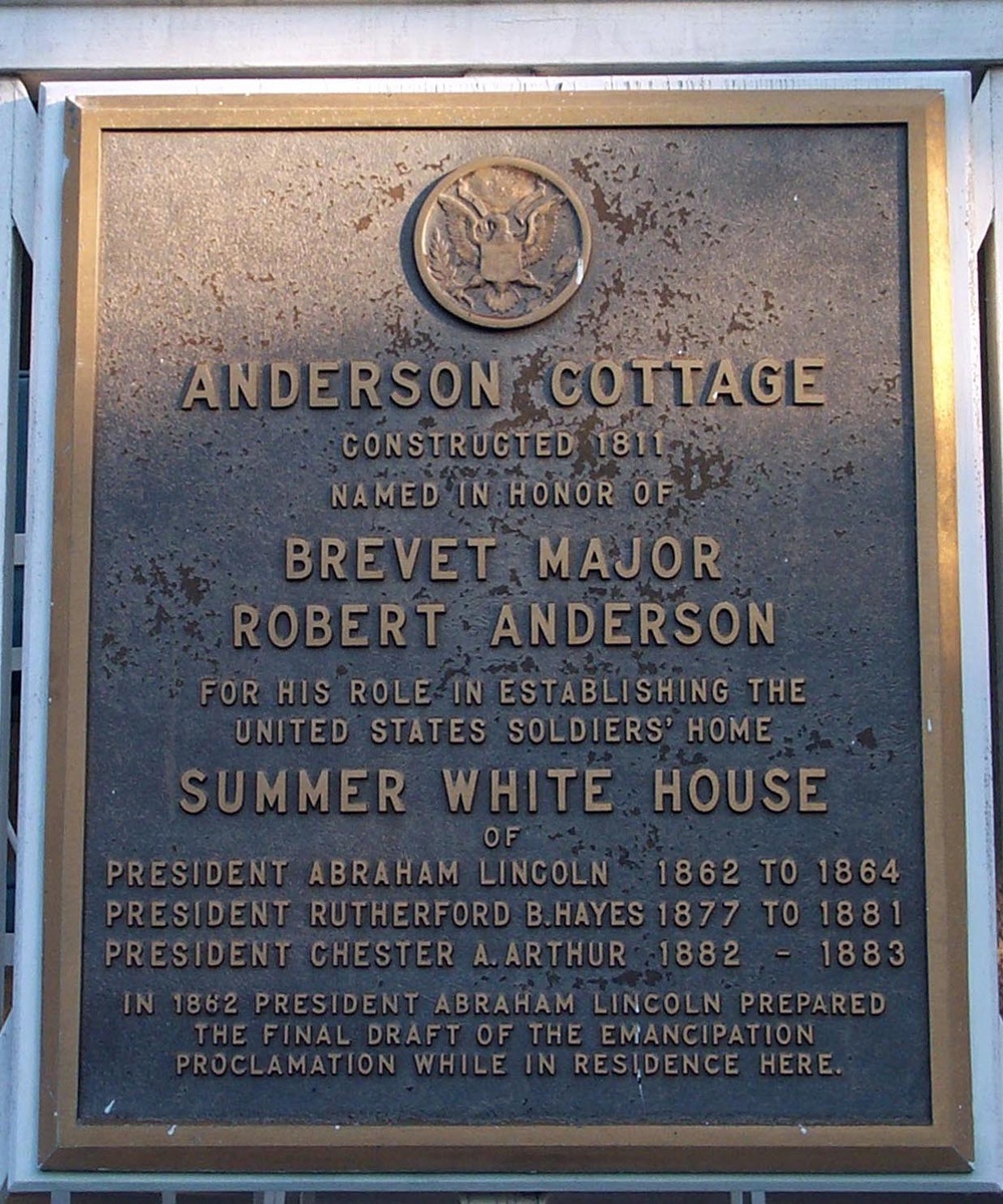 Incorrect Plaque Dates Anderson Cottage at U.S. Soldiers' and Airmen's Home