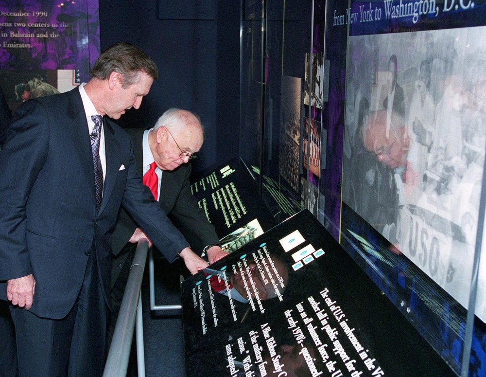 Defense Secretary and Hollywood Mayor Unveil USO Exhibit at Pentagon