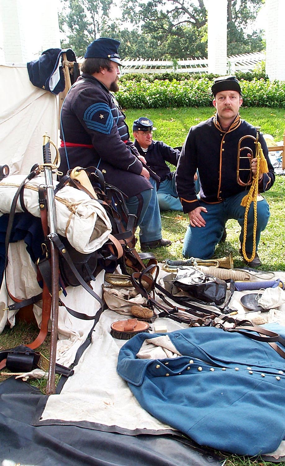 Civil War Bugler Reenactors Demonstrate at Arlington National Cemetery