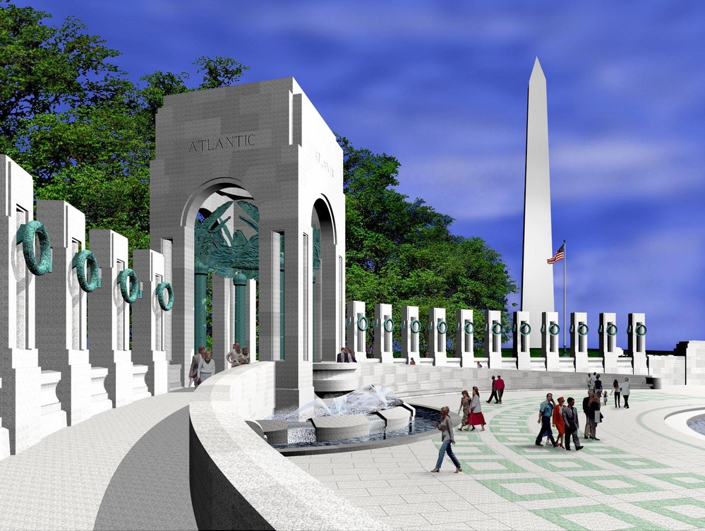 National World War II Memorial Rises Between Lincoln and Washington Monuments