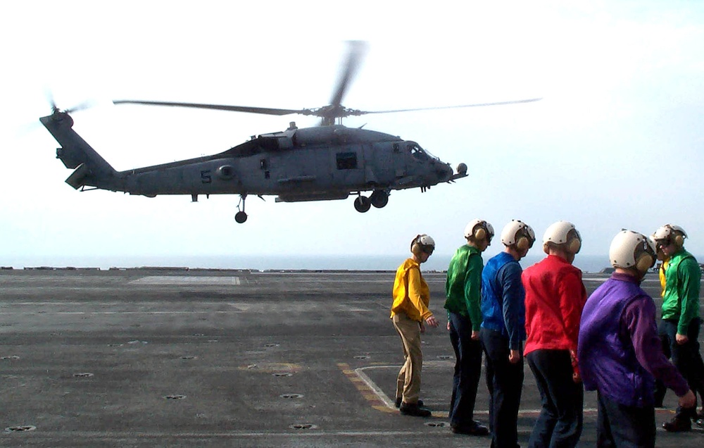 Defense Secretary Visits Aircraft Carrier USS Abraham Lincoln