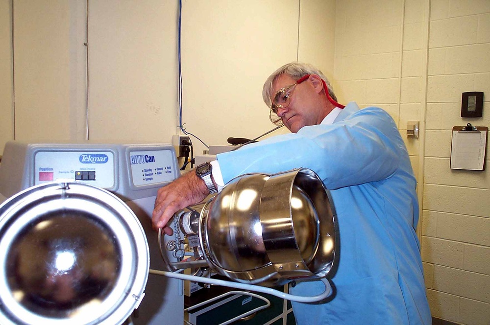 Army Chemist Collects Air Samples for Deployment Locations