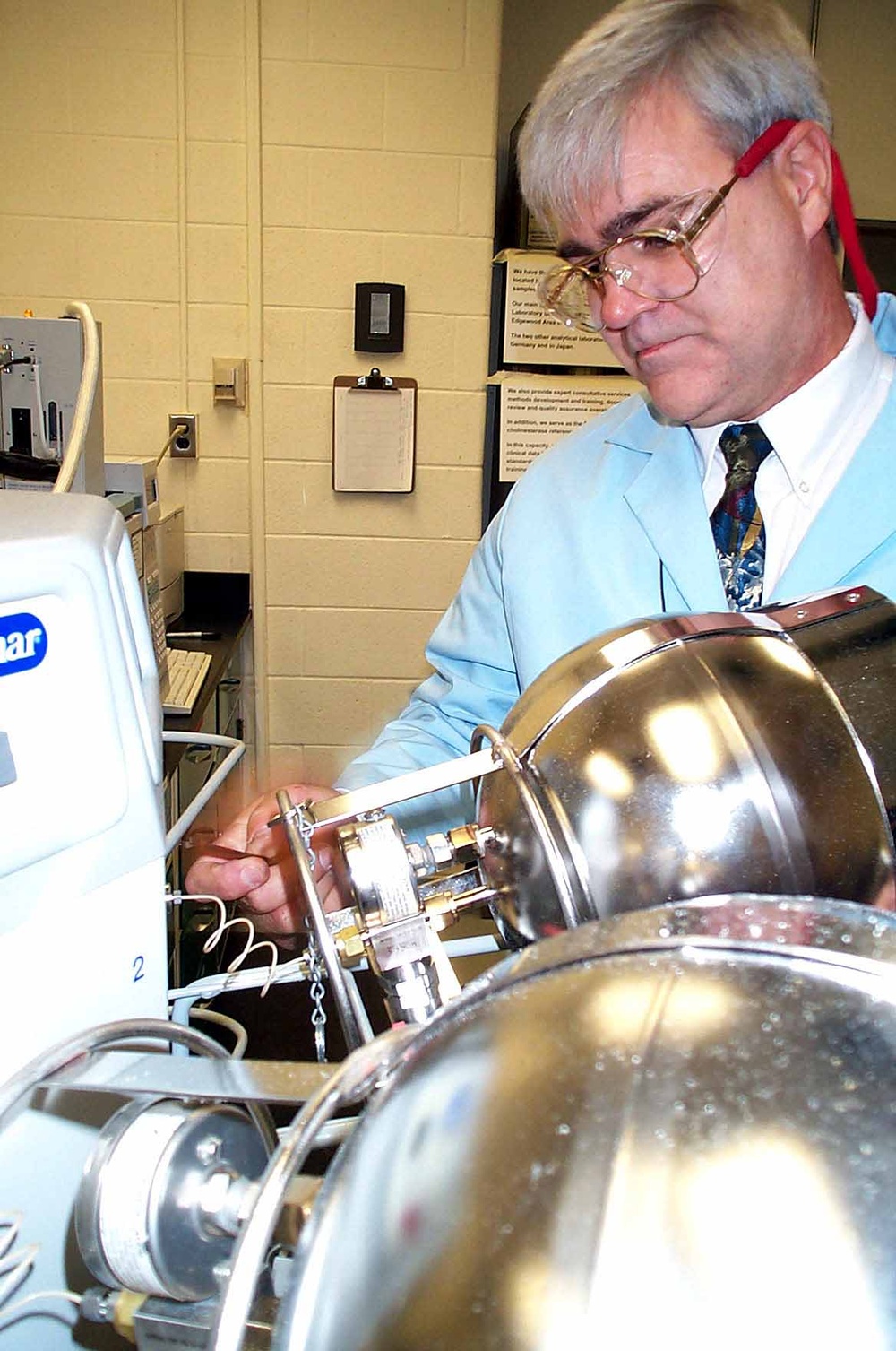 Army Chemist Collects Air Samples for Analytical Testing