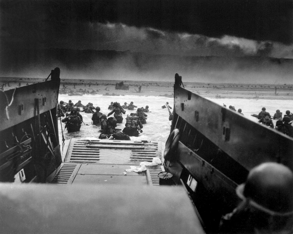 American Troops Storm Normandy Beaches Under Nazi Fire on D-Day