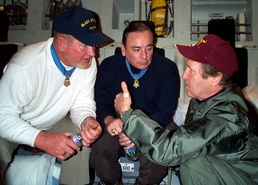 Medal of Honor Recipients Accompany Defense Secretary on Holiday Tour