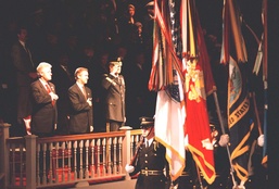 Clinton, Cohen and Shelton Salute Colors at Fort Myer