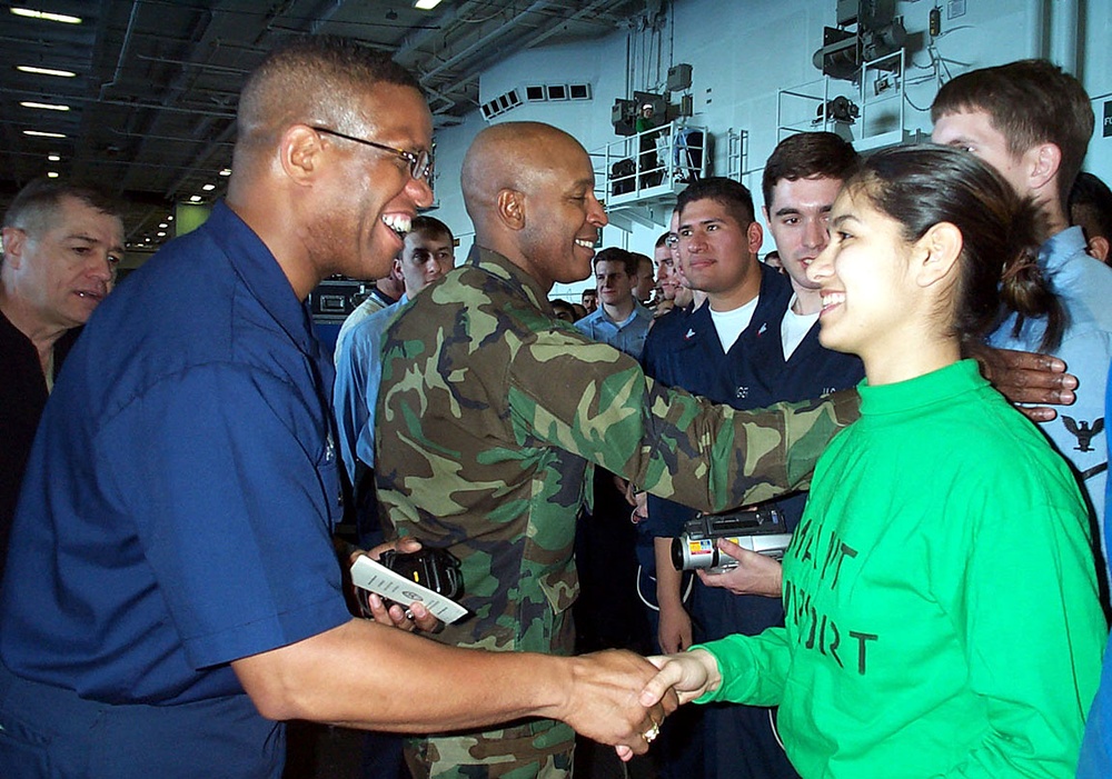 Top Enlisted Leaders Visit Troops Aboard USS Harry Truman