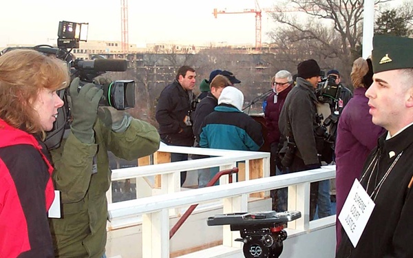 Stand-in Interviewed During Inauguration Rehearsal at U.S. Capitol