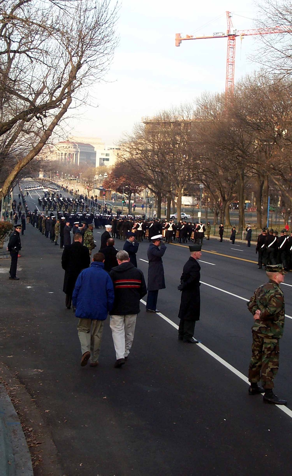 Military Marchers Rehearse for Presidential Inauguration on Capitol Hill