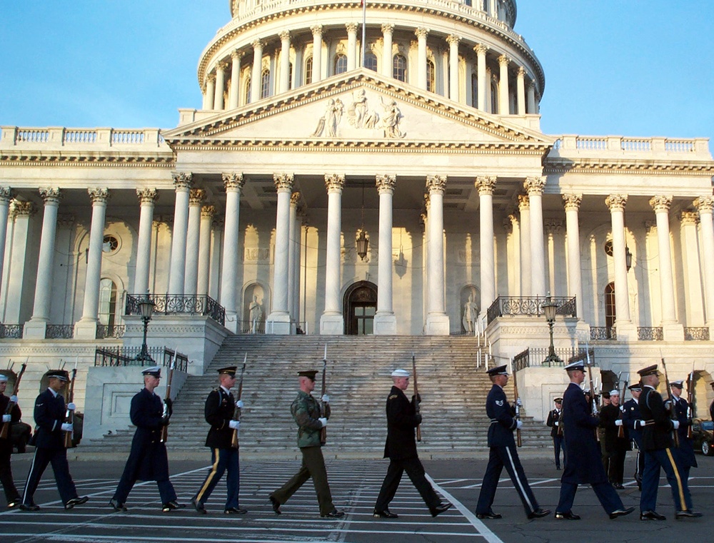 Honor Guard Rehearses for Presidential Inauguration