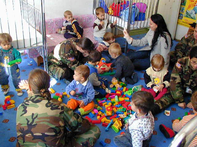 U.S. Troops Engage with Local Children in Bosnia