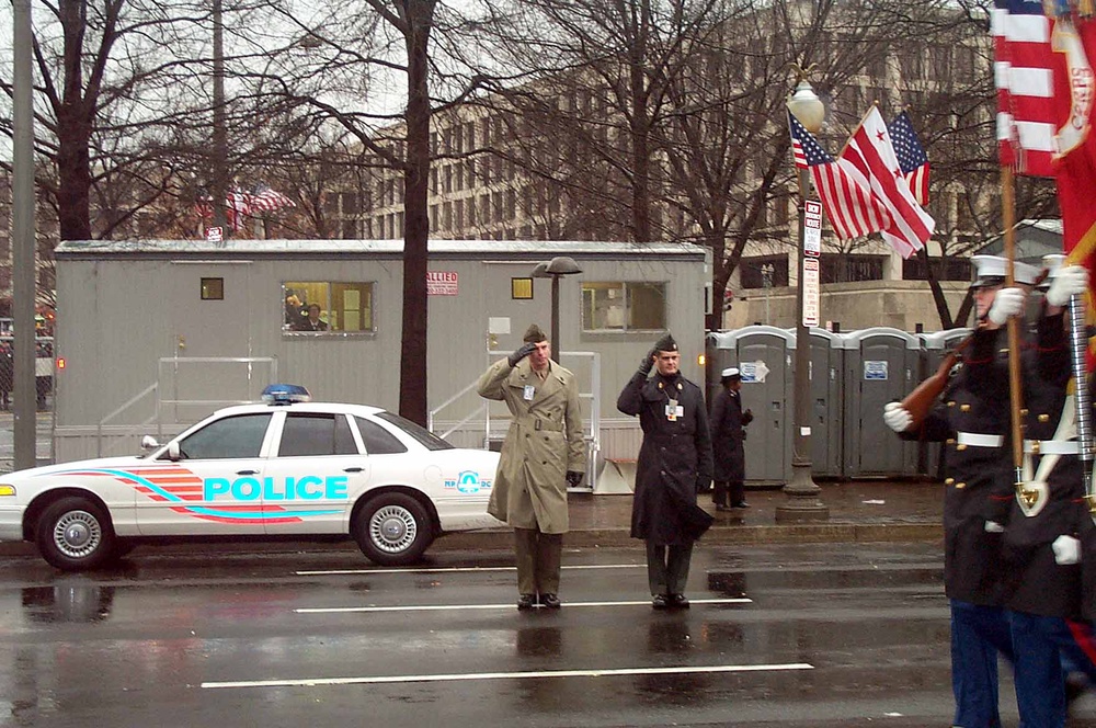 Military Leaders Salute During Presidential Inaugural Parade