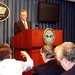 Rumsfeld Holds First Press Conference as Defense Secretary