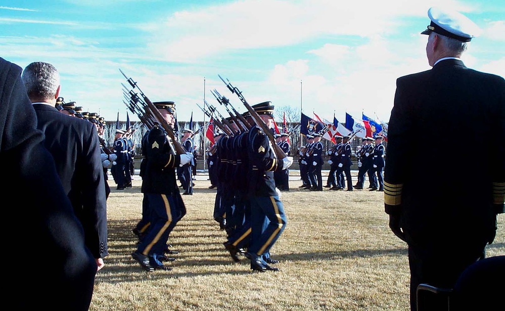 Top Military Leaders Observe Army's Old Guard in Solemn Procession