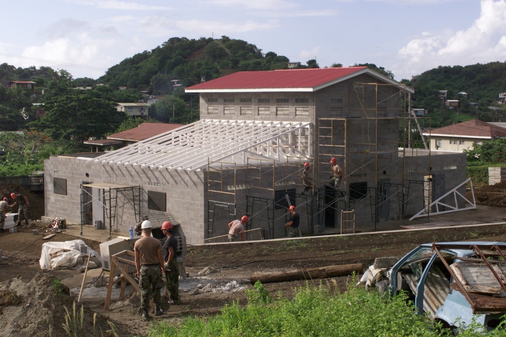 U.S. Forces Construct Community Center in Grenada During Exercise