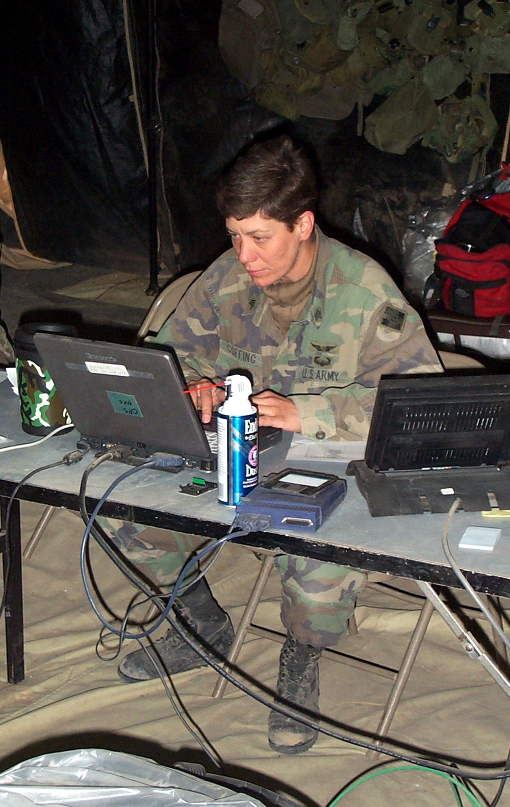 Computer Sergeant Coordinates Tactical Orders During Division Exercise