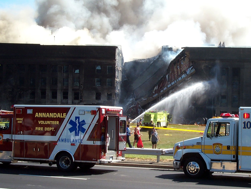 Arlington Firefighters Battle Blaze at Pentagon After 9/11 Attack