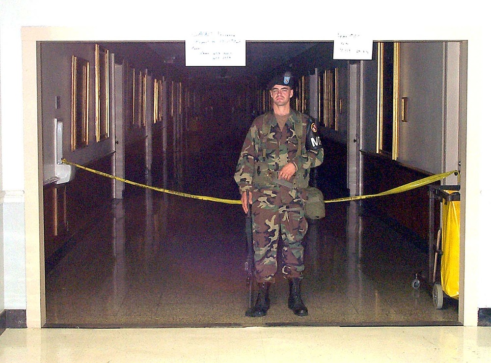 Maryland National Guard Soldier Stands Guard at Pentagon Crash Site