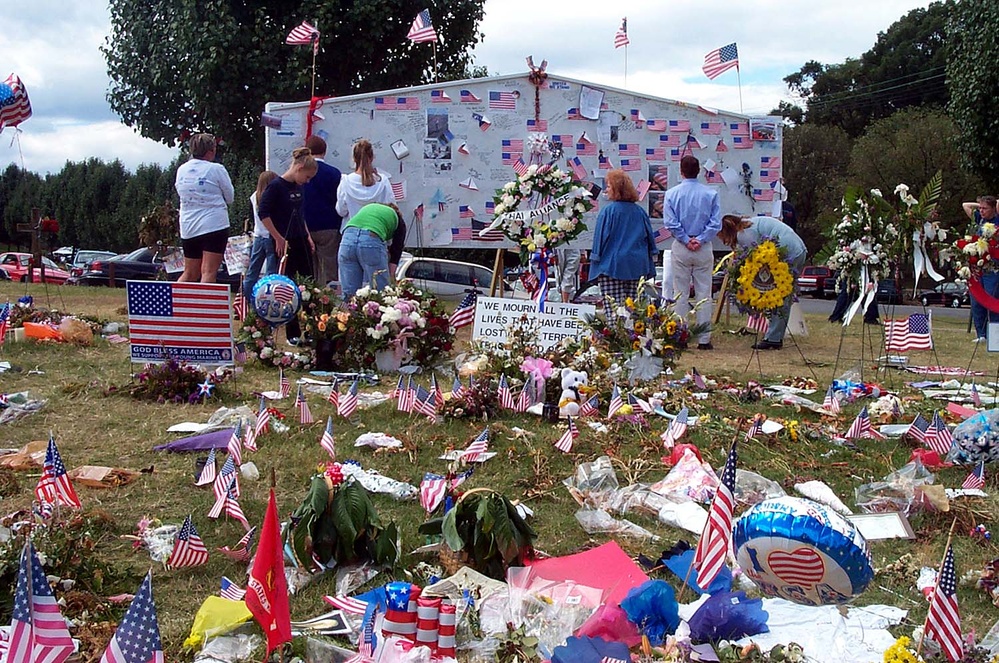 Tributes Left at Pentagon 9/11 Memorial