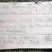 Memorial Message in Spanish Left at Pentagon 9/11 Site
