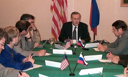 Rumsfeld Tells Russia U.S. Wants Them Prosperous and Free