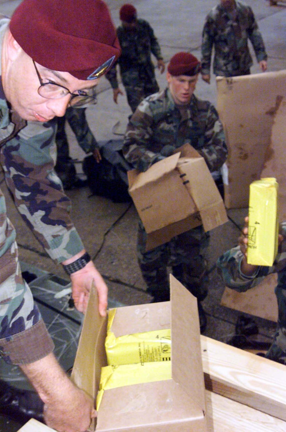 Parachute Riggers Prepare Humanitarian Aid for Afghanistan
