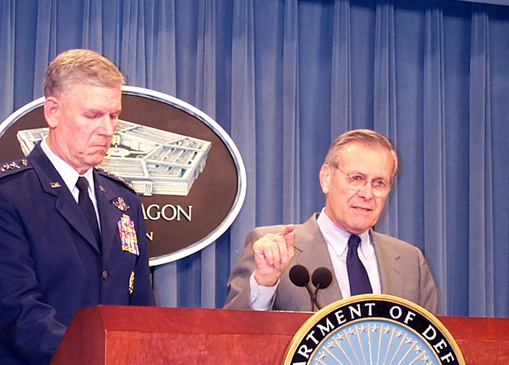 Rumsfeld and Myers Brief on Early Afghanistan Strikes