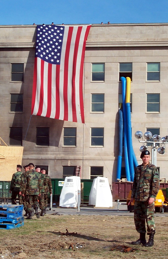 Soldiers Ceremonially Fold Pentagon 9/11 Flag for Final Presentation