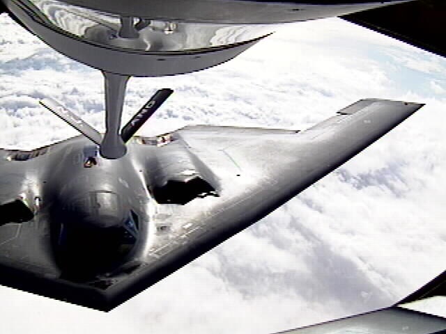 B-2 Bomber Refuels Over Atlantic During NATO Operation