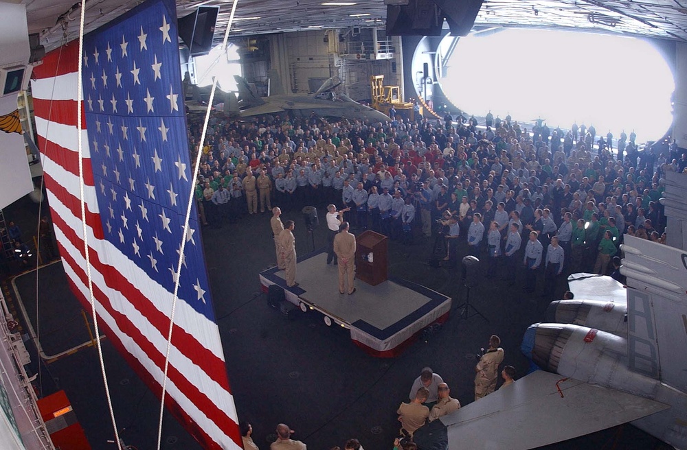 Navy Secretary Visits USS Theodore Roosevelt, Meets with Sailors and Marines