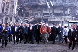 Giuliani, Rumsfeld Tour Ground Zero After 9/11 Attacks
