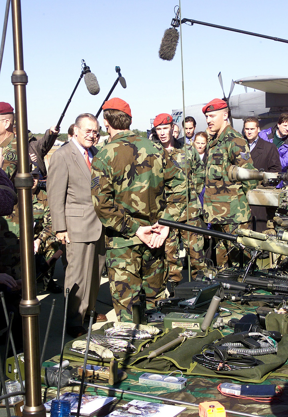 Rumsfeld Visits Special Operations Forces at Pope Air Force Base