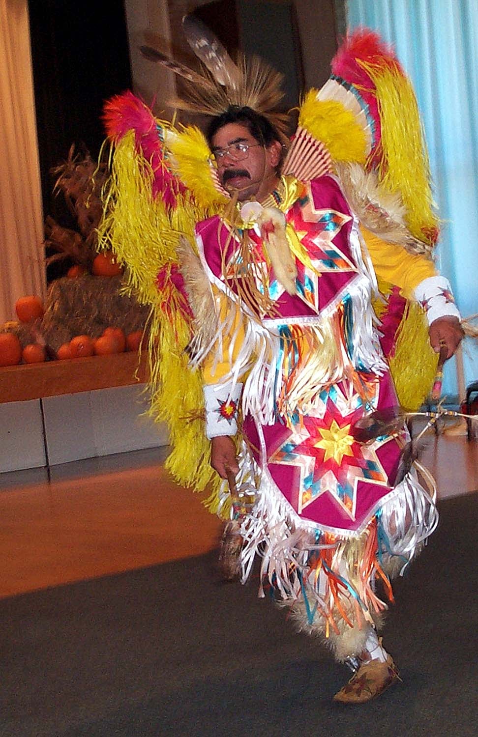 Ojibwa Dancer Performs at Veterans Powwow