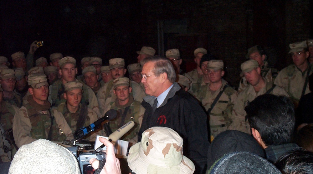 Rumsfeld Visits Troops at Bagram Air Base in Afghanistan