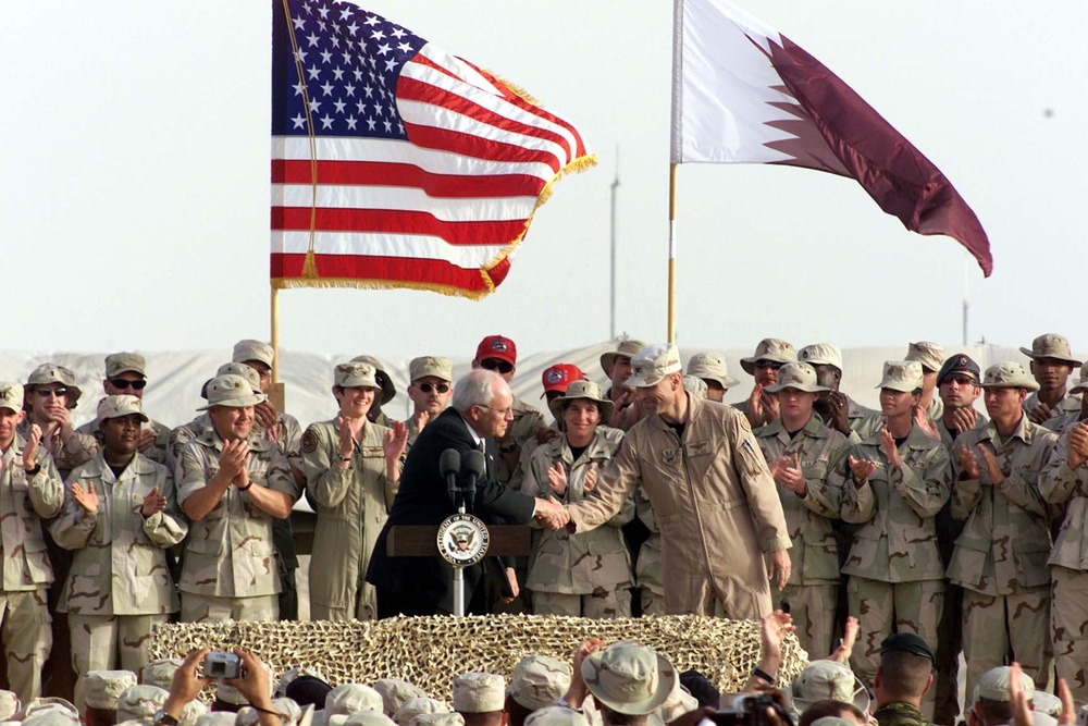 Cheney Visits Al-Udeid Air Base, Praises Troops' Contributions to Enduring Freedom