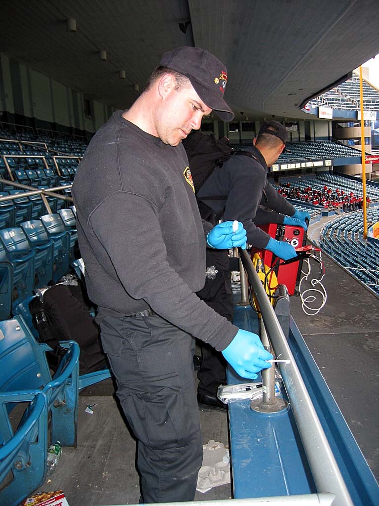 Military Team Tests for Contaminants at Yankees Home Opener