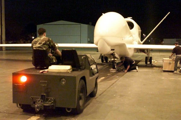 Global Hawk Unmanned Aerial Vehicle Arrives at Langley Air Force Base