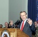 Rumsfeld Addresses Troops at Scott Air Force Base