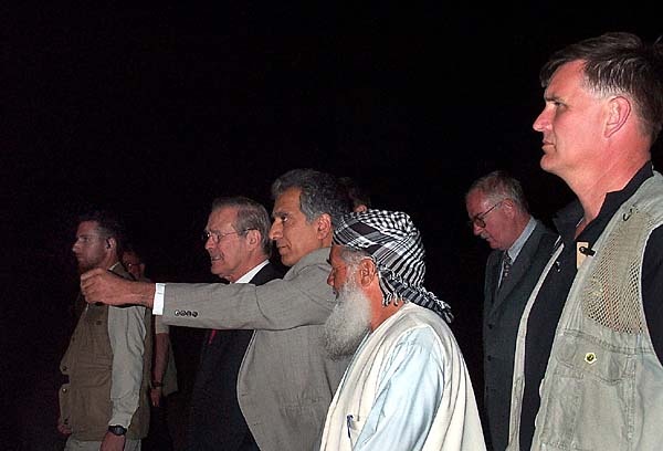 Rumsfeld Visits Afghanistan, Meets with Local Officials